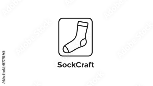 Black Sock Icon SockCraft Logo Design.