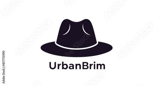 Black Fedora Hat Illustration Design Element.