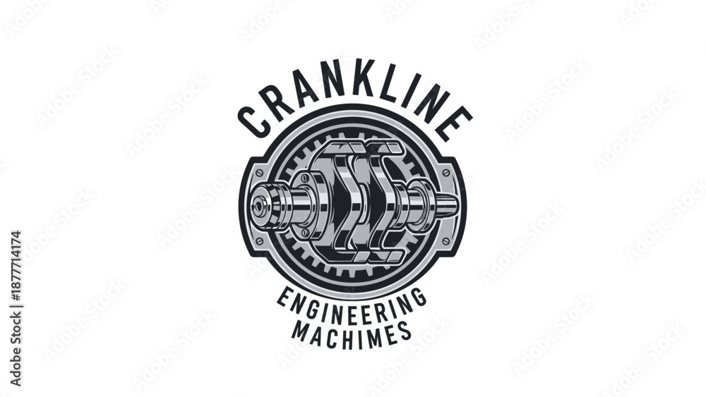 Fototapeta premium Crankline Engineering Machines Logo Illustration Design.