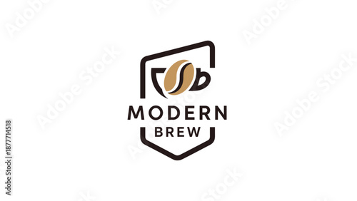 Modern Brew Coffee Logo Design.