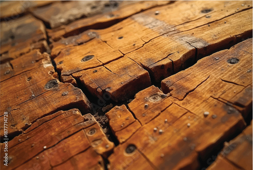 Old wooden background. Weathered old wooden surface with cracks. Old wood background. Wood texture.
