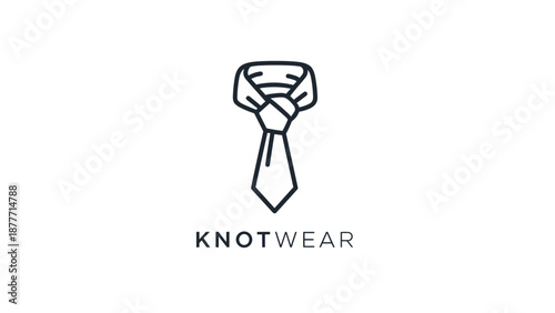 Simple Line Drawing of a Necktie.