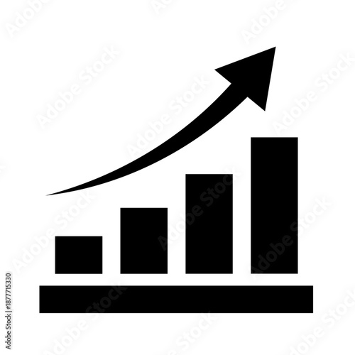 上昇する棒グラフのシンプルな線画アイコン
Rising bar graph simple line icon