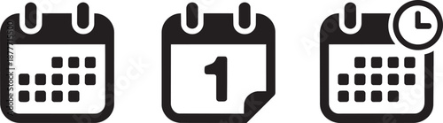 Calendar icons showing schedule day one and time planning for appointments and meetings