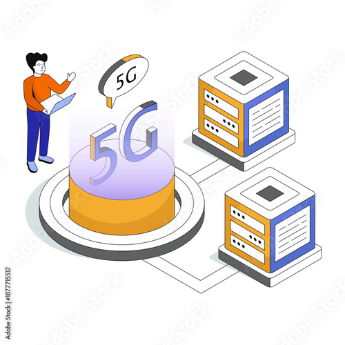Trendy design illustration of 5g network 