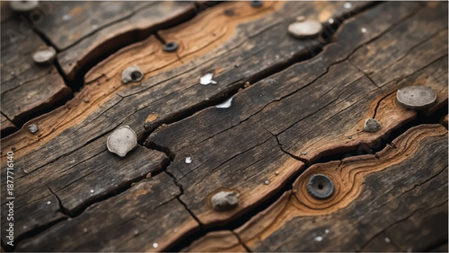 Old wooden background. Weathered old wooden surface with cracks. Old wood background. Wood texture.