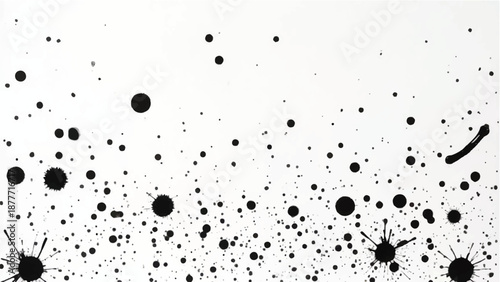 Ink splash isolated on white background. Black drop ink splatter. Black Ink splash texture background.