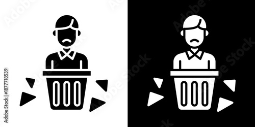 Garbage  Icon Set White Style Collection