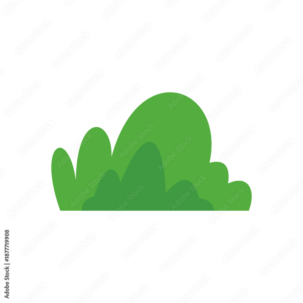 Fototapeta premium Green Bush Cartoon Vector Illustration Flat Design