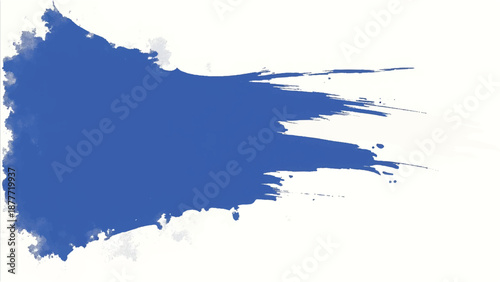 Blue paint brush strokes abstract background. Brush strokes art. Ble brush stroke on white background.