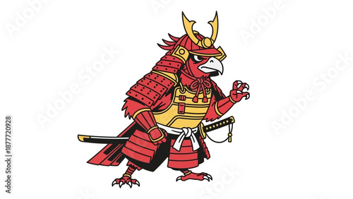 Wallpaper Mural Samurai Hawk Warrior Mascot Cartoon Torontodigital.ca