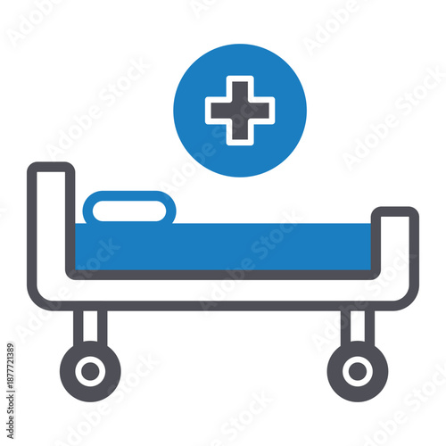 Patient Bed Vector Icon which can easily modify or edit