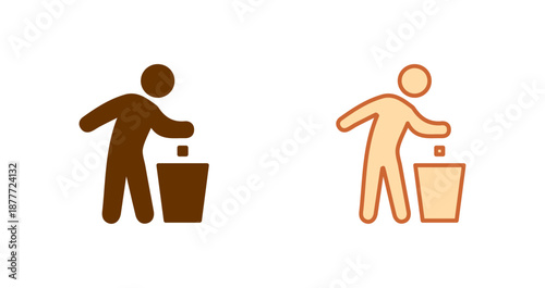 Litter in Bin Sign Icon Design
