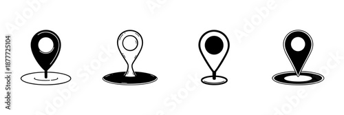 Map Location Pin Icons In Hand Drawn Style Set. Navigation, Geolocation, And Gps Marker Doodle Sketch Collection. Travel And Mapping Symbols. Isolated Vector Illustration