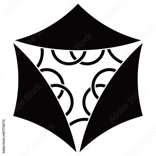 家紋です。三つ菅笠といいます。