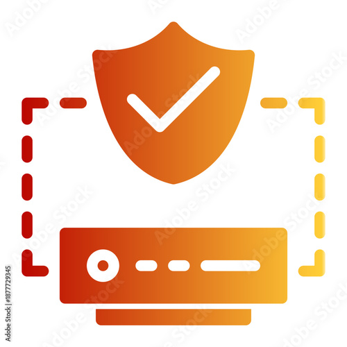 Secure Audit Defense Server Icon from Network and Database Icon Collection (Glyph Gradient style)