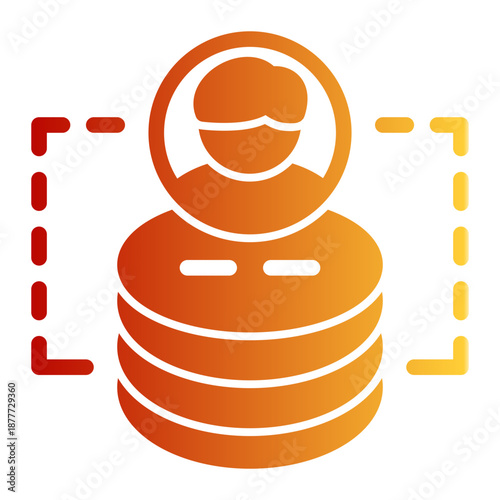 Authenticate Validate Register Update Icon from Network and Database Icon Collection (Glyph Gradient style)