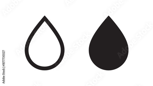 Vector Illustration Of Black And White Teardrop Shapes For Design And Icon Concepts On Transparent Background