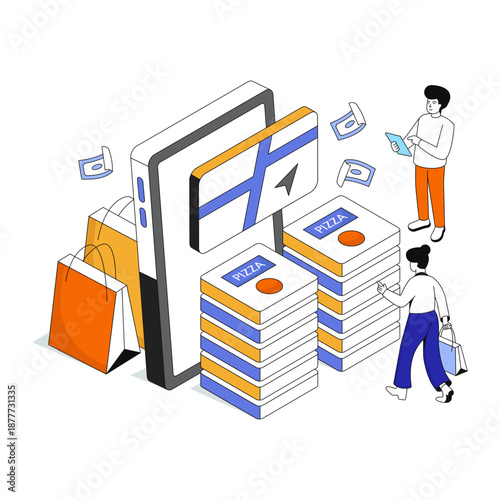 Trendy design illustration of online card payment 