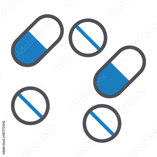 Mixed Pills Vector Icon which can easily modify or edit