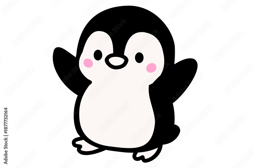 Naklejka premium Cute penguin waving