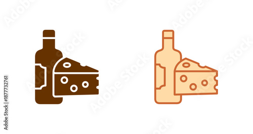 Wine and Cheese Icon Design
