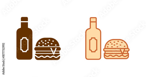 Wine and Food Pairing Icon Design
