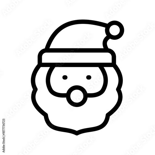 Festive Santa Claus icon set for Christmas, holiday celebrations, winter decorations, and UI design