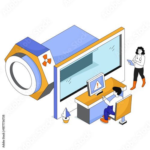 Modern design illustration of CT scan machine 