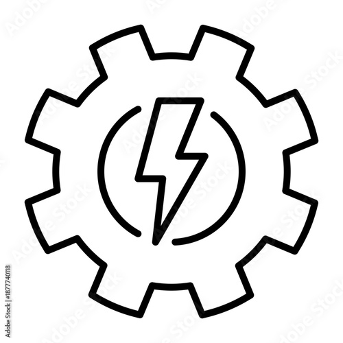 Cog and lighting icon