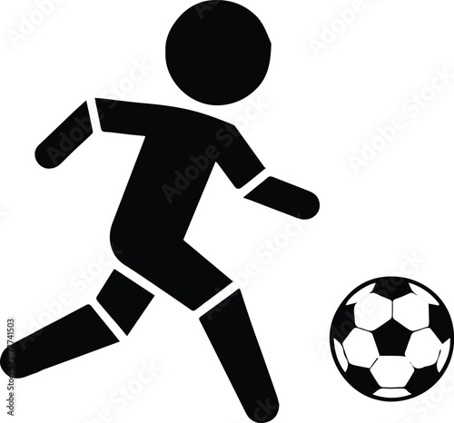 soccer player icon vector for app ui signage and print graphics