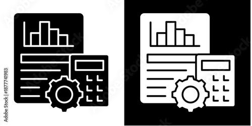 Bookkeeping Icon Set White Glyph Style Collection