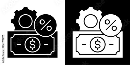 Money Management Icon Set White Glyph Style Collection