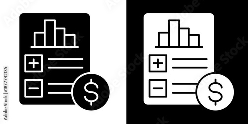 Profits Icon Set White Glyph Style Collection