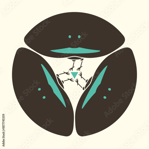 家紋風アイコン　鳥　カタカケフウチョウ　日本の紋章