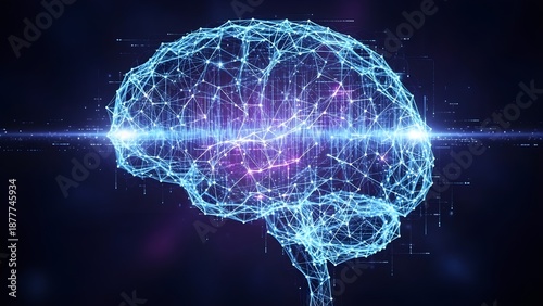 Futuristic Artificial Intelligence Digital Brain Concept