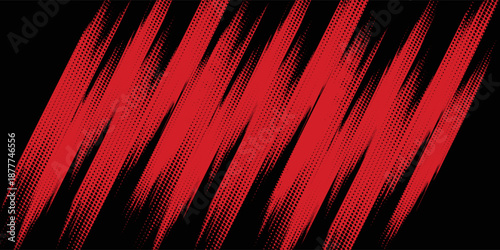 Dots halftone black and red color pattern gradient grunge texture background. Dots pop art comics sport style vector illustration. Eps10