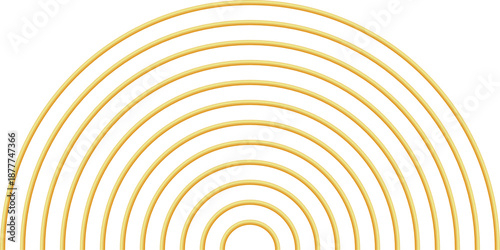 Aesthetic gold spiral. Outline thin gold spiral. Concentric circles. Golden geometric luxury shape. Metallic boho art deco element. Bohemian minimal liner style. Retro vintage art vector illustration.