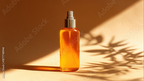 Orange oil bottle with shadow design