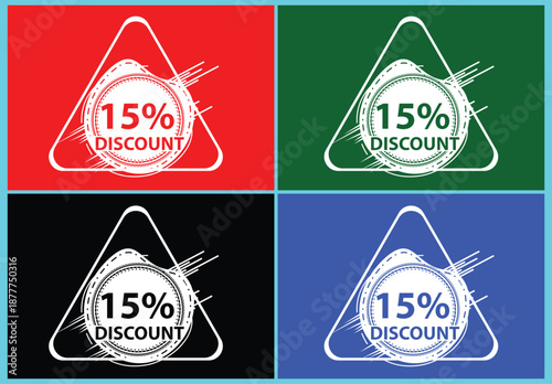 15 Percent Off Promotional Sale Circular Badge
