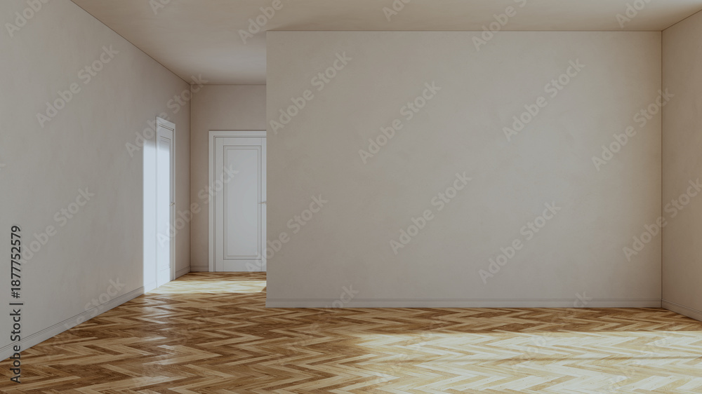 Naklejka premium Large luxury modern bright interiors Living room mockup illustration 3D rendering image