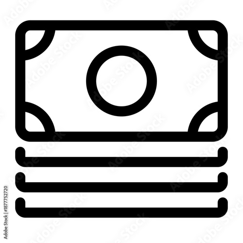 Stack of Money Cash Currency Outline Icon