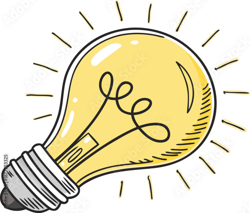 Creative solution inspiration lightbulb, Symbol of thinking and discovery