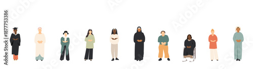 Different women with hands together, extended forward in a gesture of offering. International Women's Day concept. #GiveToGain.