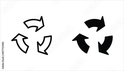 Recycle icon set. Recycle icon vector illustration isolated on white background.