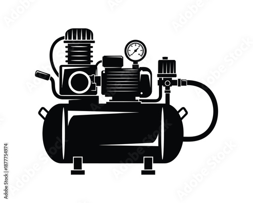 Air compressor vector silhouette illustration design, air compressor silhouette, air compressor vector, industrial air compressor silhouette, heavy duty air compressor vector, portable air compressor 