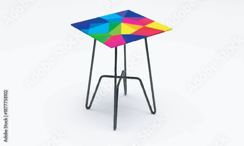 Colorful geometric side table