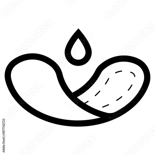 sanitary menstrual pad with blood droplet icon