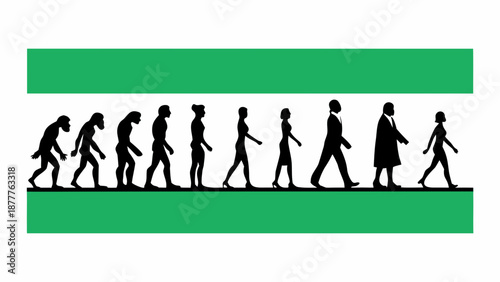 Evolution of humans from ape to modern business professional