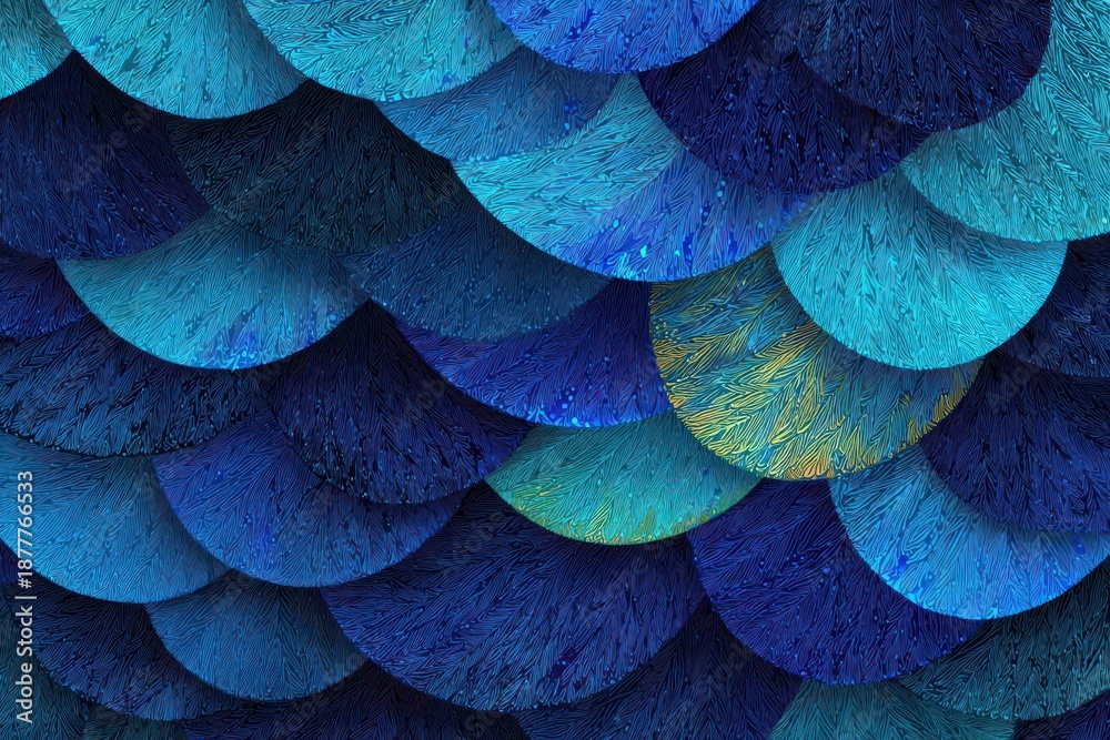 Obraz premium Calm blue scale texture in painterly style for design accents